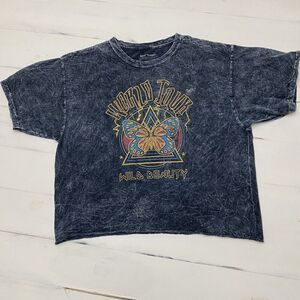 Just 'Cause World Tour Wild Beauty Acid Wash Graphic Band T-Shirt Size Large